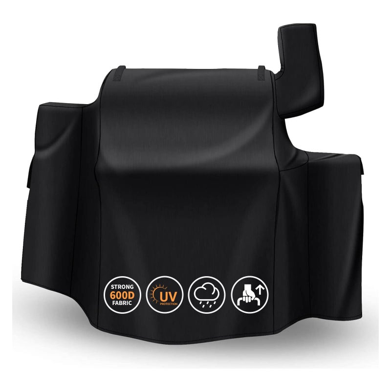 Grisun Grill Cover for Green Mountain Daniel Boone Prime WiFi Grills, Anti-Fade Waterproof Wood Pellet Grill Cover for Ledge Prime Plus WiFi Pellet Grill, Full Length BBQ Cover, 600D Fabric, Black - Image 1